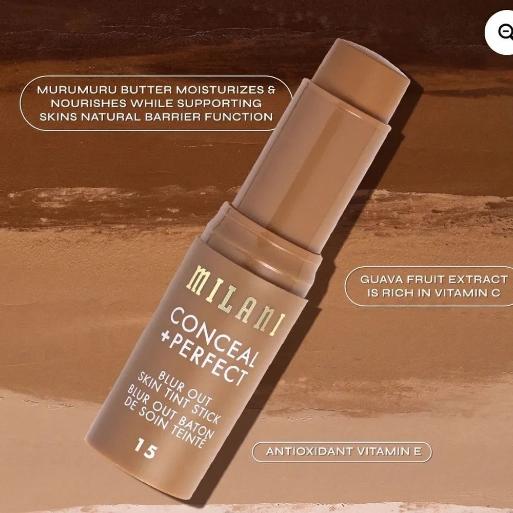 🦋 Milani Shade 4 Conceal + Perfect Skin Tint Stick Blur Out Tinted Moisturizer